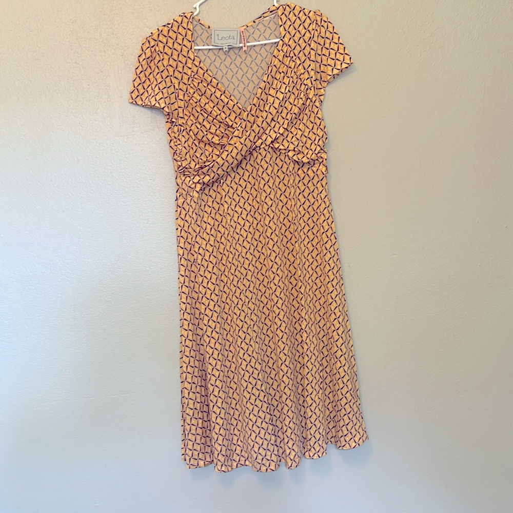 Leota light orange Sundress Sweetheart Neckline Flutter Cap Sleeves